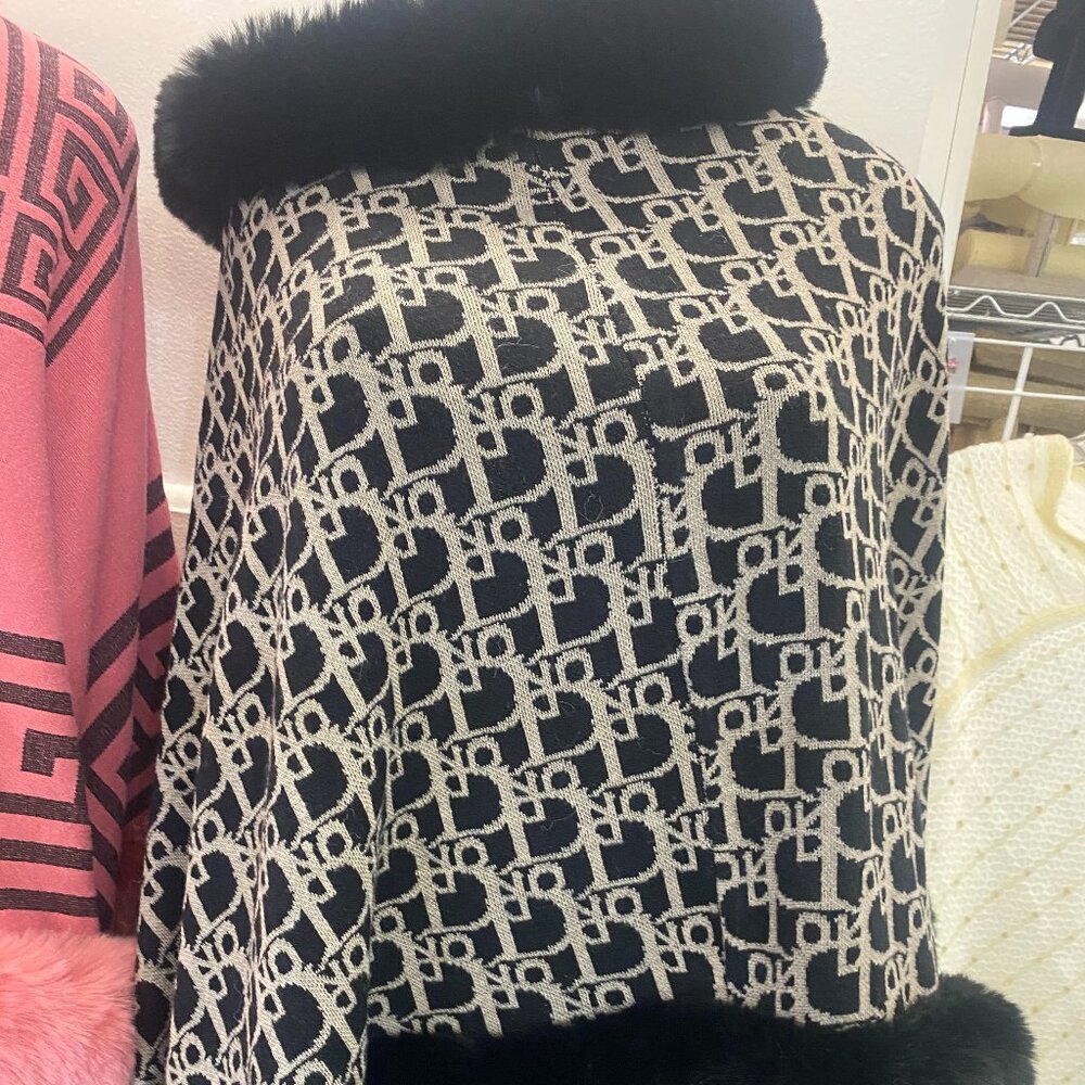 Faux Fur Trim Wrap